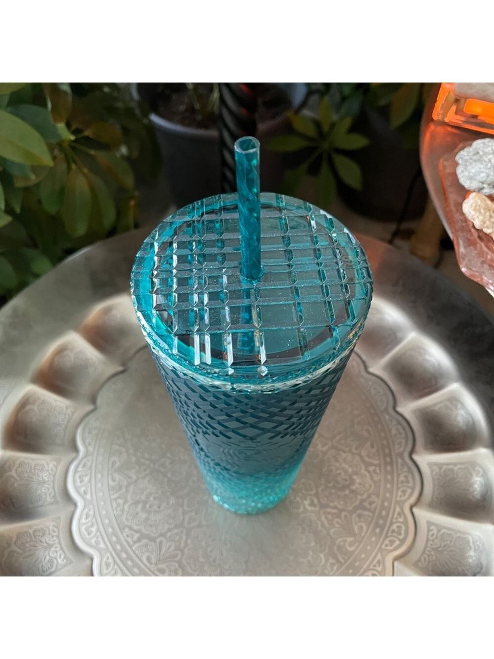STARBUCKS 2023 24 oz Green Ombre Jeweled Tumbler - Picture 3 of 8